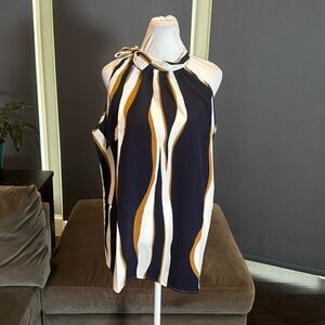 Women’s Halter Neck Casual Loose Top Blouse Side Bow Tie Size 3XL NWT